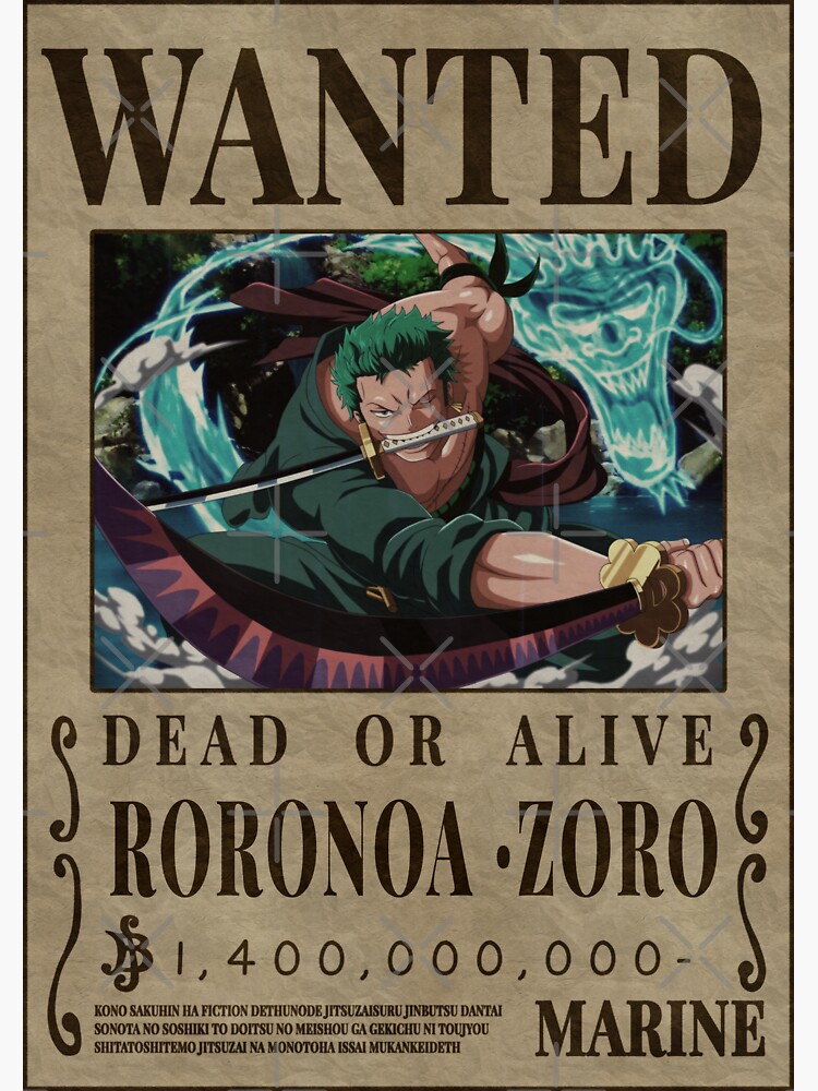 One Piece Roronoa Zoro Wanted Poster – Epic Stuff