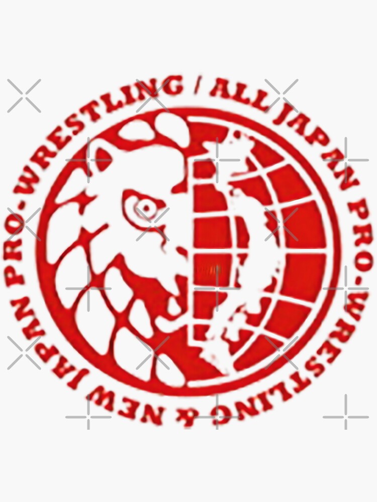"AJPW/NJPW Combined Logo" Sticker for Sale by maxmarvelous Redbubble
