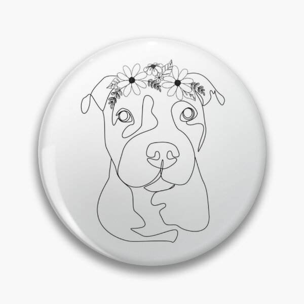 Item preview, Staffordshire Bull Terrier- Floral- Line Art designed and sold by hopefulselling.