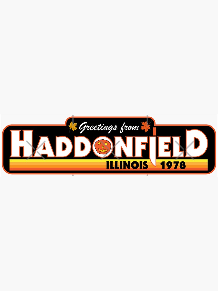 Thumbnail 3 of 3, Sticker, Greetings from Haddonfield Halloween 1978 designed and sold by Outpost31Design.