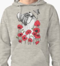 Pug in flowers Pullover Hoodie