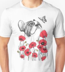 Pug in flowers Unisex T-Shirt