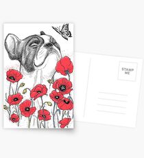 Pug in flowers Postcards