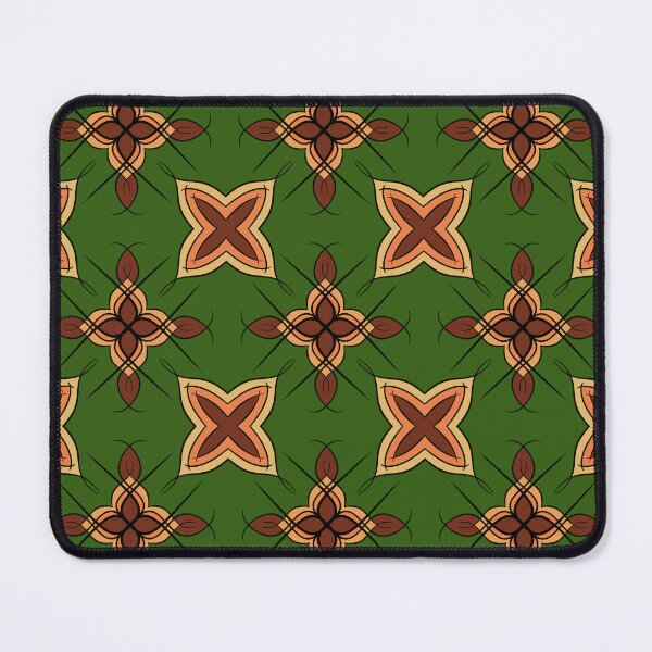 Item preview, Unique hand drawn geometric repeating pattern with green background - WelshDesigns designed and sold by welshdesigns.