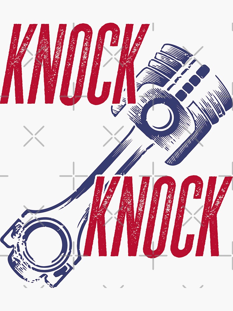 "Piston Knock joke Mechanics pun engine funny wit" Sticker for Sale