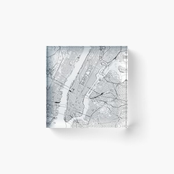 Item preview, New York White Map designed and sold by multiplicitymap.
