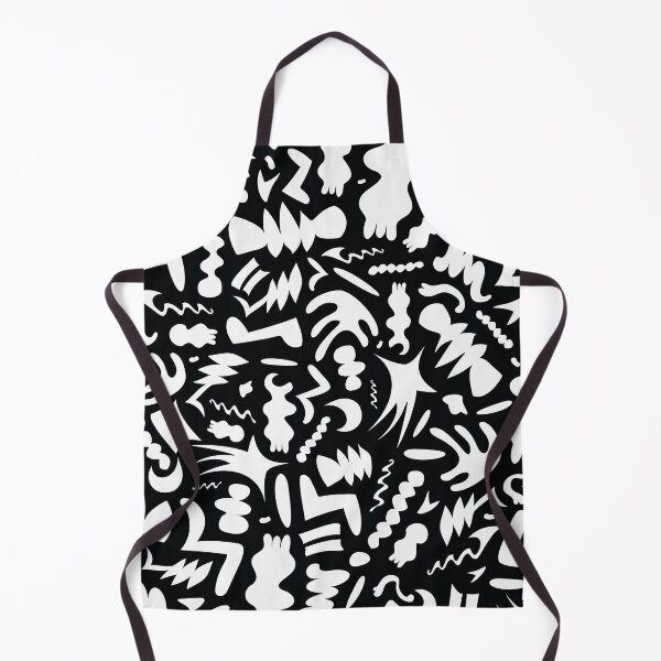 Item preview, Bichromatic simple and wavy bone shapes pattern in black and white designed and sold by ambrojit.