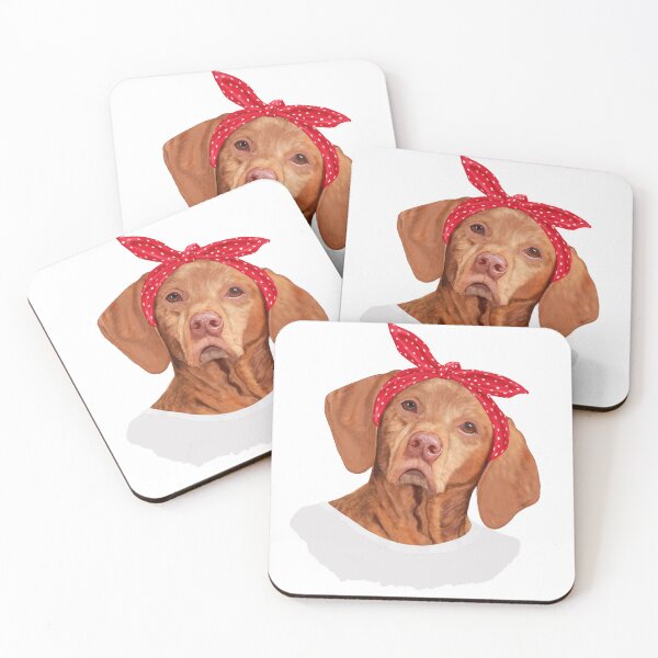 Item preview, Hungarian Vizsla with Retro Head Scarf designed and sold by David Glen Larson.