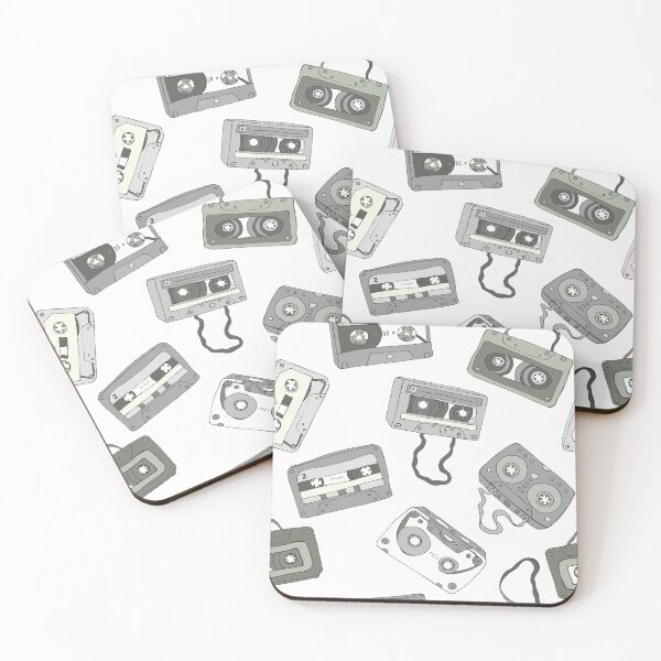Item preview, Retro cassette tapes seamless pattern designed and sold by ketkidesign.