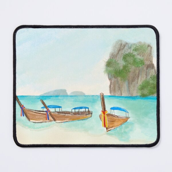 Item preview, Thai Long Tail Boats Digital Watercolor Painting Koh Phi Phi designed and sold by RegalitosParaTi.