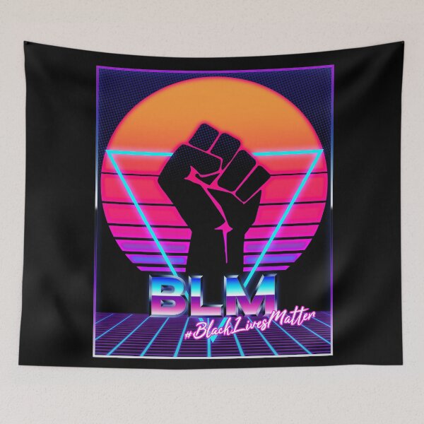 Item preview, BLM Black Lives Matter 80s Vaporwave Retrowave Sunset designed and sold by Radarek1989.