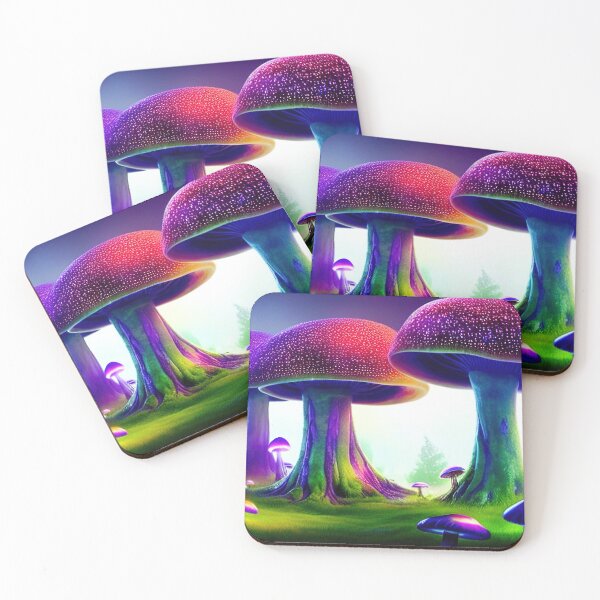 Item preview, Neon Mushroom Blacklight Forest 4 designed and sold by DonutShirts.