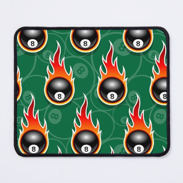Item preview, Billiards Black 8 Ball 8-Ball Pocket Pool Snooker Flaming Fire Falling Hot Rod Flames Dark Blue designed and sold by Draculaura2009.