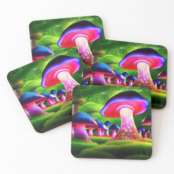 Item preview, Neon Mushroom Blacklight Forest 8 designed and sold by DonutShirts.