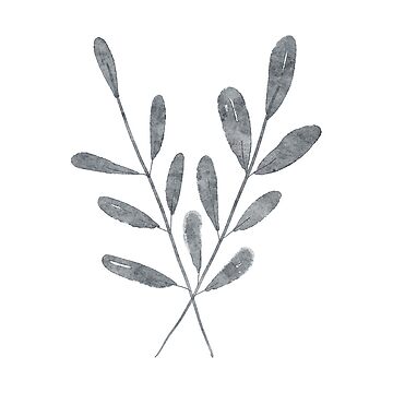 Artwork thumbnail, Dusty Gray Watercolor Twig by vectormarketnet