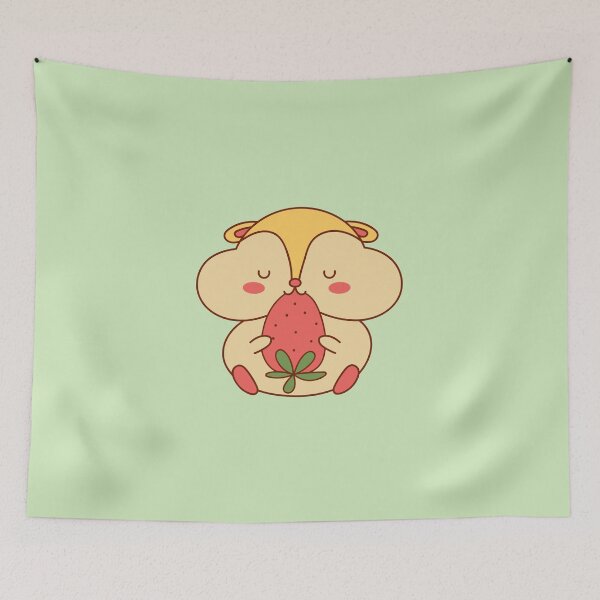 Item preview, Kawaii hamster eating a strawberry , cute and lovely design designed and sold by DesignArt47.