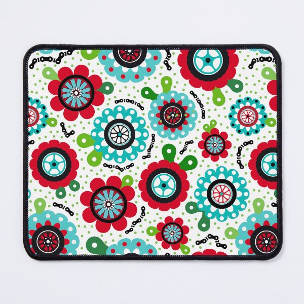 Item preview, Sweet Ride Bicycle Tires and Chains Scandi Folk Art Floral designed and sold by KrisInStitches.