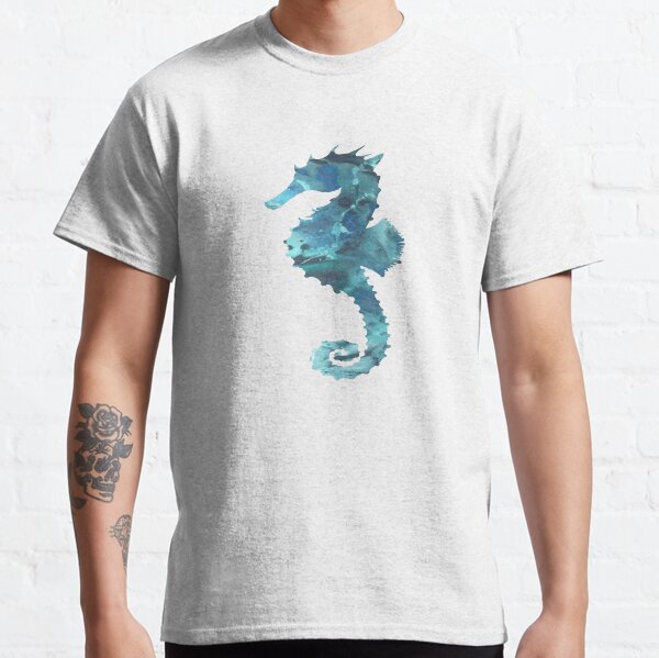 Pink Seahorse Maternity T-Shirt Beach Ocean Surf Sea Sand Coral MEDIUM M Tee
