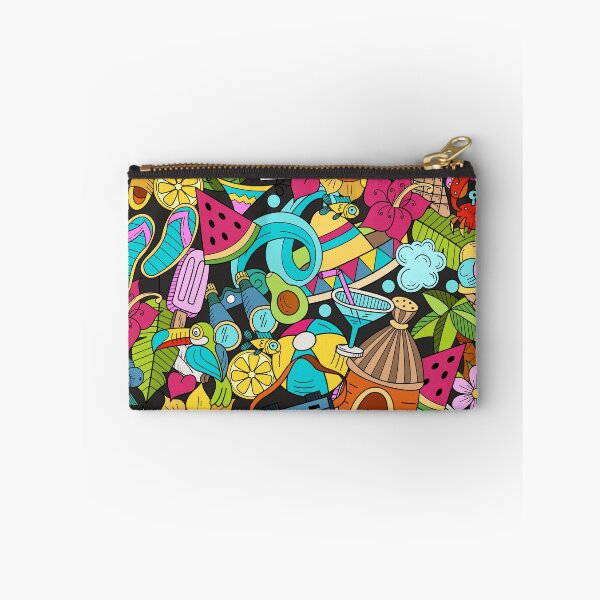 Item preview, Hand drawn cartoon seamless pattern Doodle summer vacation poster design template. designed and sold by ketkidesign.