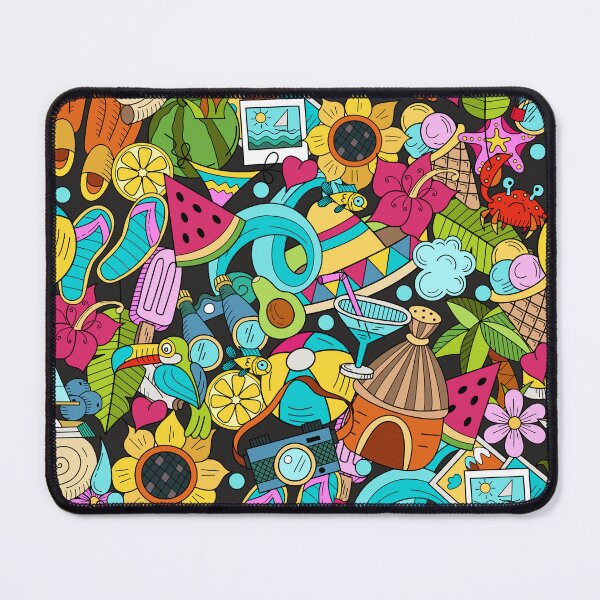 Item preview, Hand drawn cartoon seamless pattern Doodle summer vacation poster design template. designed and sold by ketkidesign.