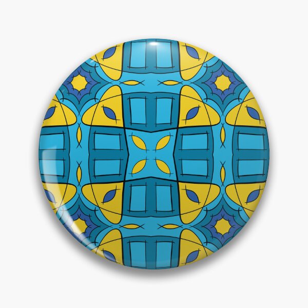 Item preview, Unique hand drawn geometric repeating pattern cyan background - WelshDesigns designed and sold by welshdesigns.