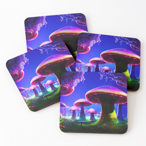 Item preview, Neon Mushroom Blacklight Forest 14 designed and sold by DonutShirts.