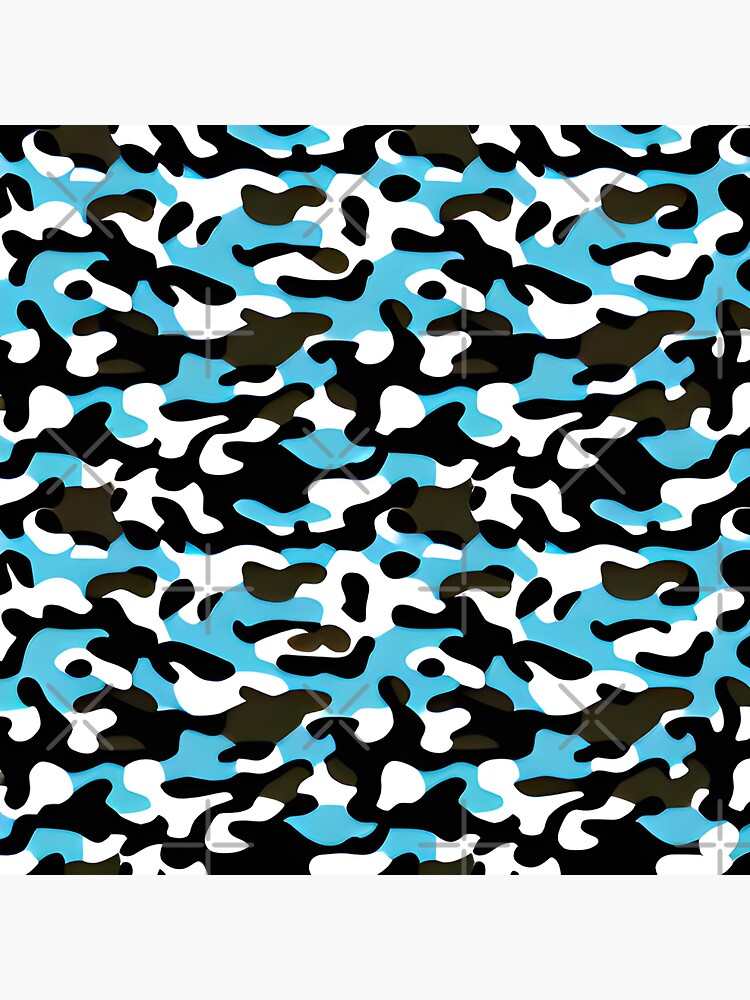 Black White And Blue Army Camo Camouflage Pattern Sticker For Sale By Evolvity Redbubble 6754