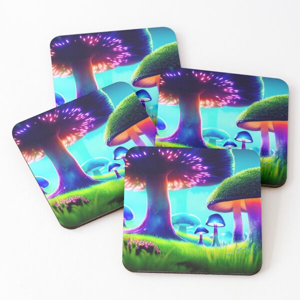 Item preview, Neon Mushroom Blacklight Forest 25 designed and sold by DonutShirts.