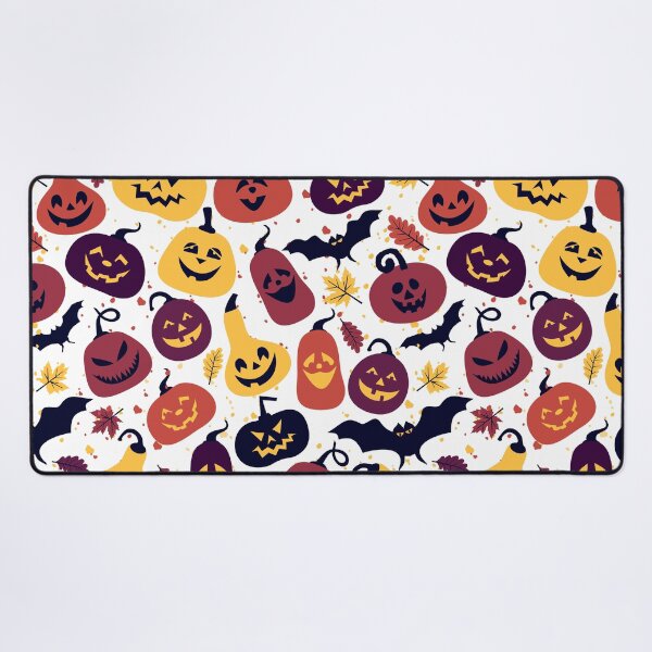 Item preview, Halloween holiday with different pumpkins, seamless surface colors background designed and sold by ketkidesign.