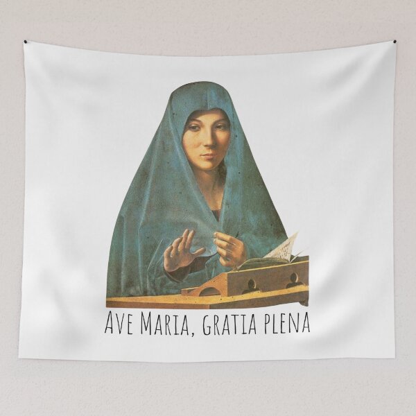 Item preview, Ave Maria Hail Mary Blessed Virgin Mary Renaissance Painting designed and sold by IceCreamMuseum.