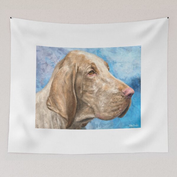 Item preview, Bloodhound Painting on Light Blue Background designed and sold by ibadishi.