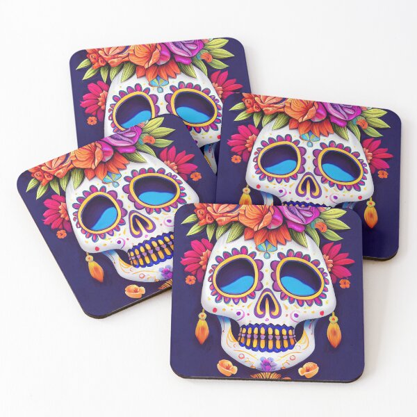 Item preview, Beautiful colorful design of a Dia de Los Muertos skull designed and sold by artofbelletz.