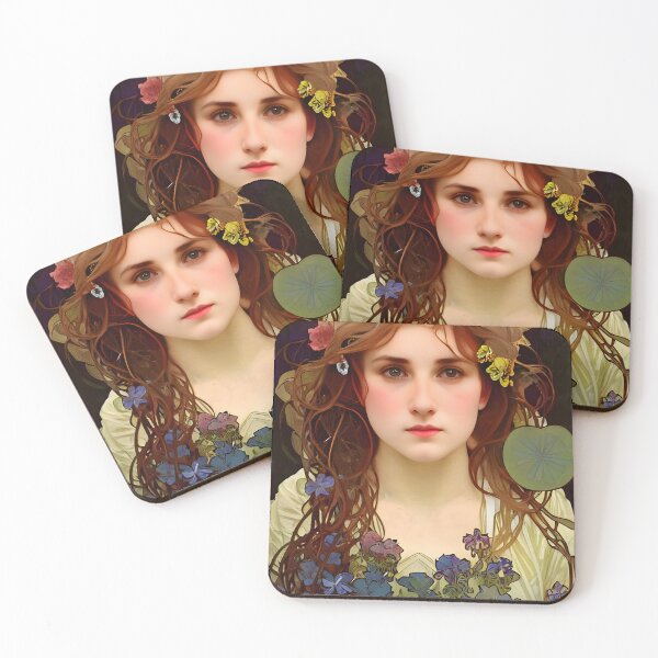 Item preview, Illustration of beautiful forest nymph surrounded by flowers designed and sold by Femme-Art.