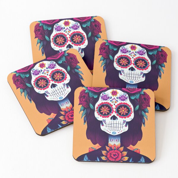 Item preview, Beautiful colorful design of a Dia de Los Muertos skull designed and sold by artofbelletz.
