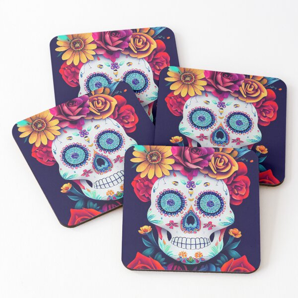 Item preview, Beautiful colorful design of a Dia de Los Muertos skull designed and sold by artofbelletz.