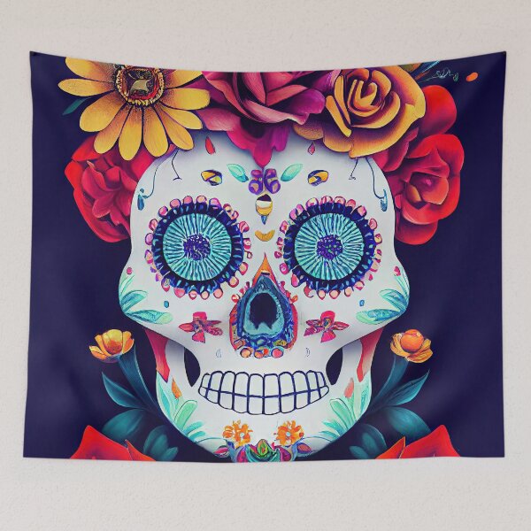 Item preview, Beautiful colorful design of a Dia de Los Muertos skull designed and sold by artofbelletz.