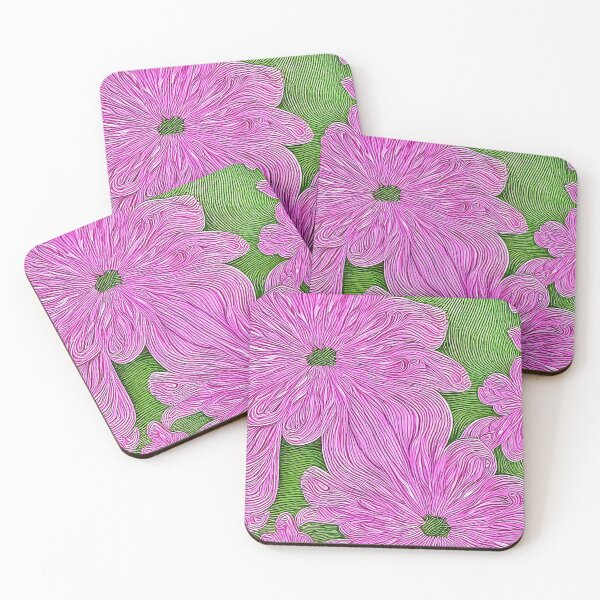 Item preview, Stripe pink flowers designed and sold by Gala-life1.