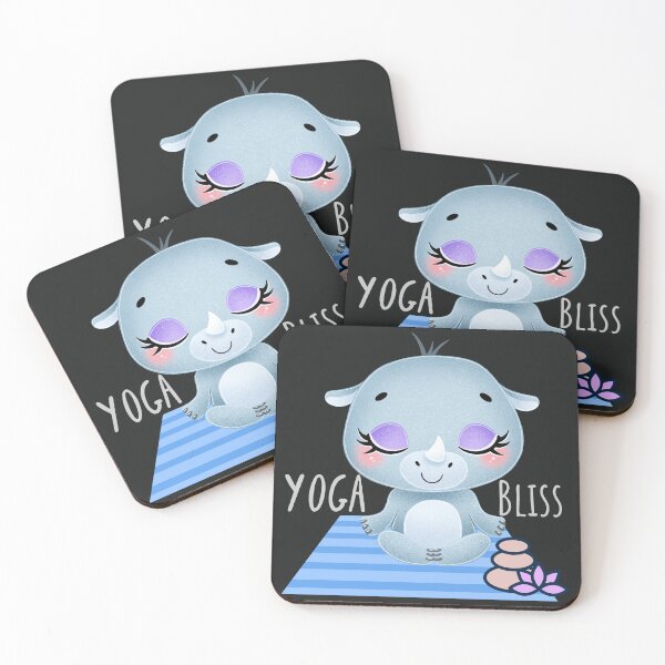 Item preview, Baby Rhino Easy Yoga Bliss Design for wild animal lovers and yoga lovers you know. designed and sold by tranquilbeach.