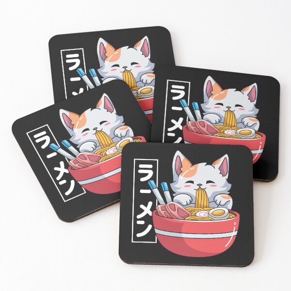Item preview, Kawaii Neko Eating Ramen Noodles designed and sold by spacedowl.