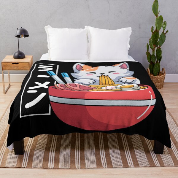 Item preview, Kawaii Neko Eating Ramen Noodles designed and sold by spacedowl.