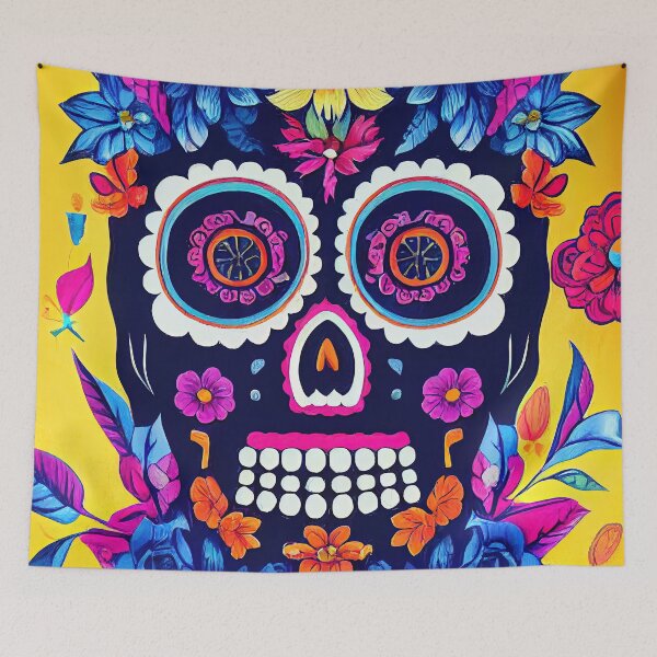 Item preview, Beautiful colorful design of a Dia de Los Muertos skull designed and sold by artofbelletz.