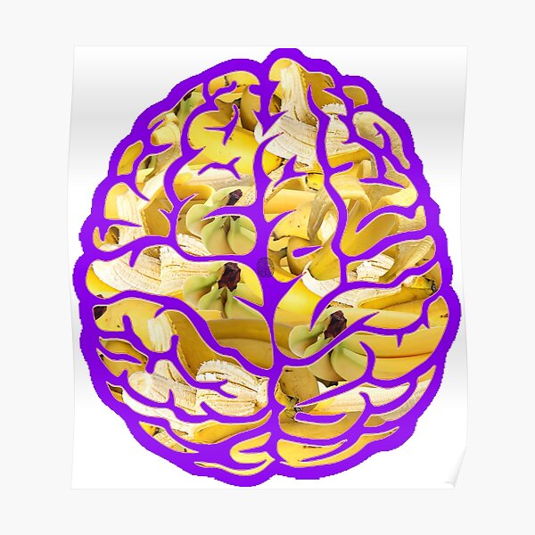 "Banana Brain" Poster by MrHandsome Redbubble