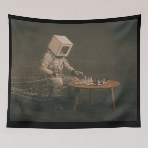 Item preview, Astronaut playing chess alone.  designed and sold by BrainChaos.