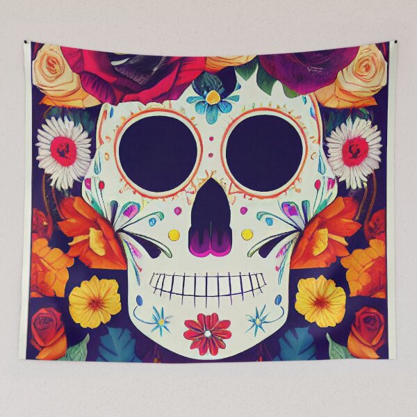 Item preview, Beautiful colorful design of a Dia de Los Muertos skull designed and sold by artofbelletz.