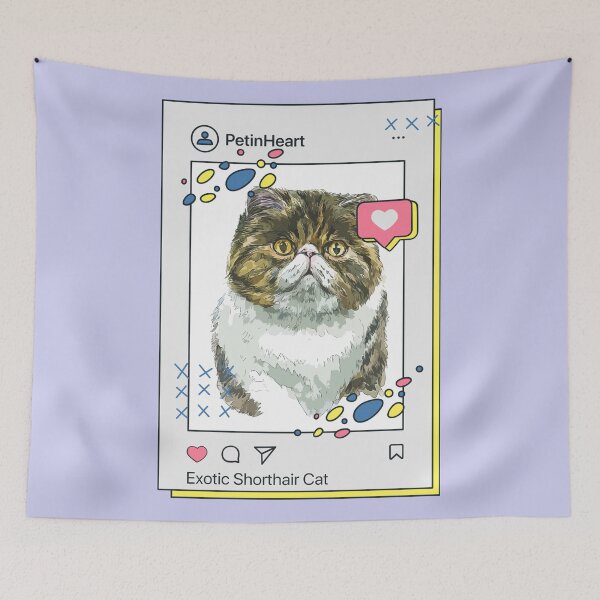 Item preview, Exotic Shorthair Cat Breed Watercolor Item-17 By PetinHeart designed and sold by PetinHeart.