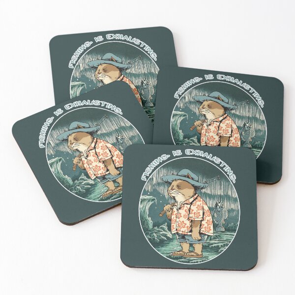 Item preview, Cat fisherman exhausted illustration designed and sold by Astralia.
