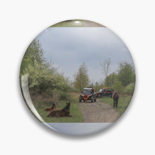 Item preview, Wheelers driving slowly by wild horses designed and sold by Katherine Rose.
