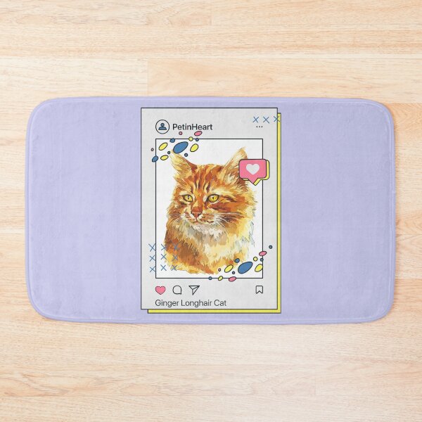 Item preview, Ginger Longhair Cat Breed Watercolor Item-19 By PetinHeart designed and sold by PetinHeart.