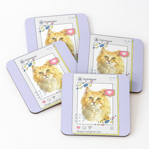 Item preview, Ginger Longhair Cat Breed Watercolor Item-20 By PetinHeart designed and sold by PetinHeart.