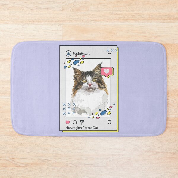 Item preview, Norwegian Forest Cat Breed Watercolor Item-29 By PetinHeart designed and sold by PetinHeart.